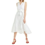 Charter Club Women's Cotton Eyelet Flounce Dress White Size 2 Petite