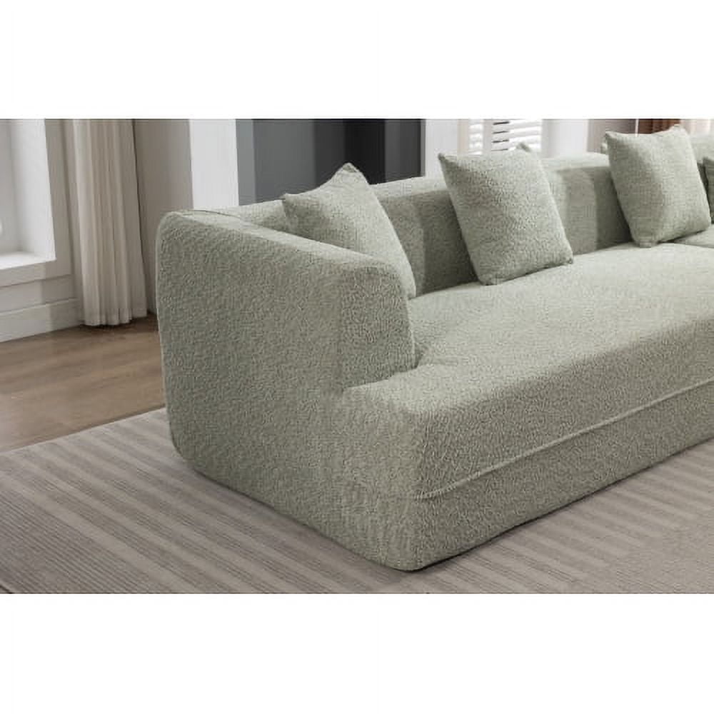 BSHTI Modern Minimalist Style Adult Sofa,Salon Upholstered Sleeper Sofa,2 PC Free Combination,Round Fiber Fabric,Anti-Wrinkle Fabric,Green