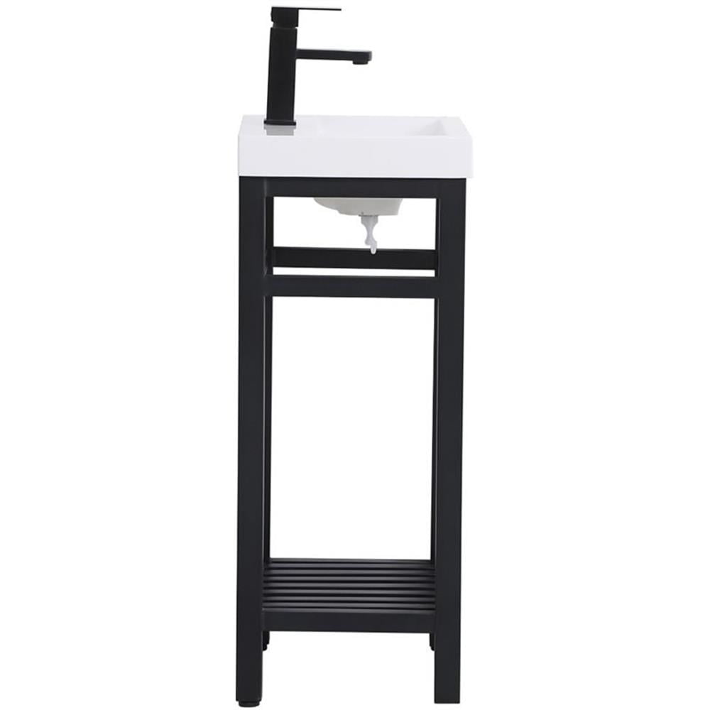 Elegant Lighting VF14018BK Raya 18" Specialty Cast Iron Console Bathroom Sink - Black