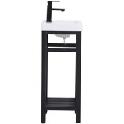 Elegant Furniture and Lighting 18 inch Single Bathroom Metal Vanity in Black