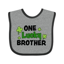 Inktastic One Lucky Brother with Shamrocks Boys Baby Bib