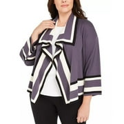 Anne Klein Women's Plus Size Colorblocked Cardigan Sweater Black Size 2X-3X