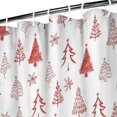 thumbnail image 3 of Red Christmas Tree Pattern Shower Curtain 36"x72" ,Bathroom Decorative Shower Curtains Set with 12 Hooks,Modern Waterproof Washable Shower Curtain, 3 of 6