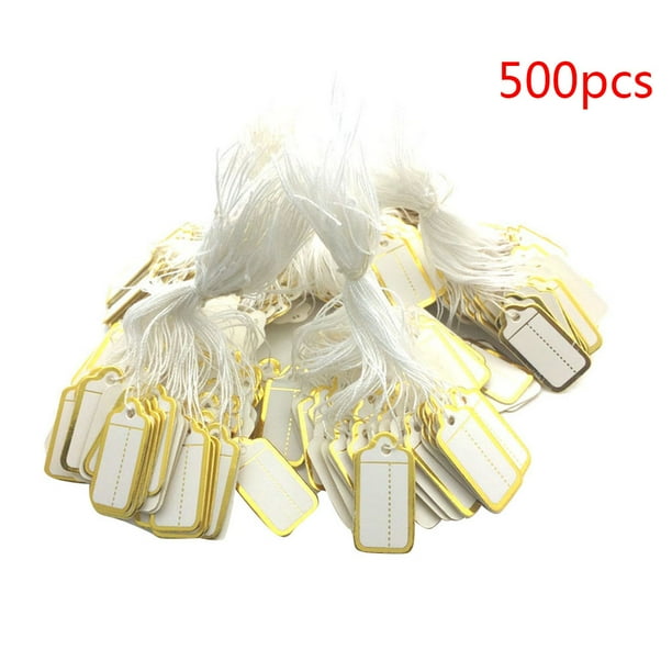 TOP Dream Furniture LLC 500pcs Price Tags with String Jewelry Clothing Sale Price Display Marking Message Card Writable Label