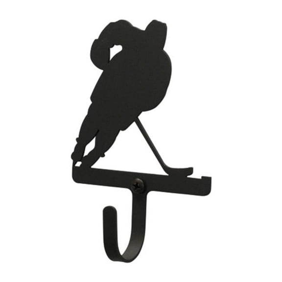 Village Wrought Iron WH-158-S Hockey Player Wall Hook Small - Black
