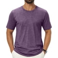 thumbnail image 2 of Satingcolo T Shirts for Man Short Sleeve Crew Neck T Shirts for Men Plain Tshirts Quick Dry Tee Casual Athletic Muscle Tshirt,Dark Purple L, 2 of 5