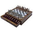 thumbnail image 3 of Juego de ajedrez INTERIART de 15 pulgadas con piezas de metal del ejército británico, 3 of 6