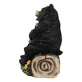 thumbnail image 4 of Papa Mama Black Bears and Cub Sitting On Log with Welcome Plank Sign Figurine, 4 of 9