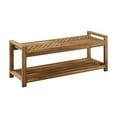 Manor Park Chevron Outdoor Storage Acacia Wood Bench Brown
