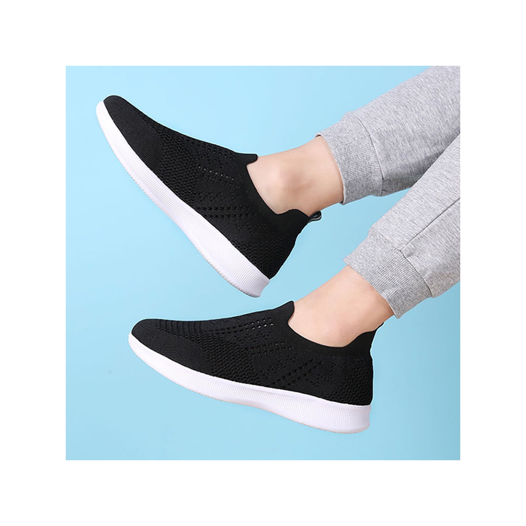 Woobling Mens Sneakers Hollow Out Casual Shoe Slip On Flats