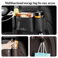 thumbnail image 5 of 4 in 1 Back Seat Organizer, Upgraded Multifunctional Car Seat Back Storage Box, Car Organizers and Storage Box with 2 Cup Holders, with Tissue Boxes and Hook, Drink Holder for Car with Most Vehicles, 5 of 6
