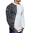 thumbnail image 3 of Men Color Patchowork Slim Sweater Casual Pullovers, 3 of 5