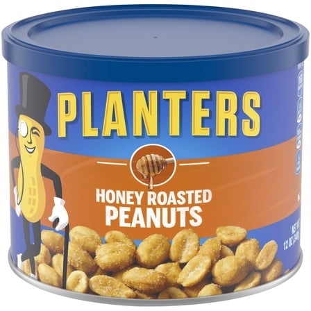 Planters Dry Roasted Peanuts, Honey Roasted, 12 Ounce (Pack of 12)