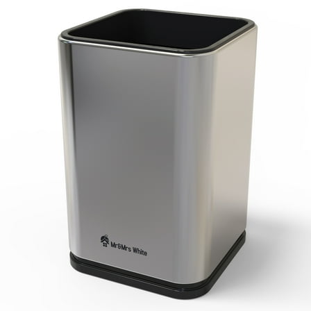 Mr&Mrs White Utensil Holder Kitchen Utensils Crock Stainless Steel Cooking Container Caddy