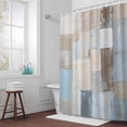 thumbnail image 6 of Abstract Color Block Shower Curtain for Bathroom Decor, Beige Brown Geometric Oil Painting Art Waterproof Fabric Shower Curtain, 36"x78" Set with 12 Hooks, 6 of 9