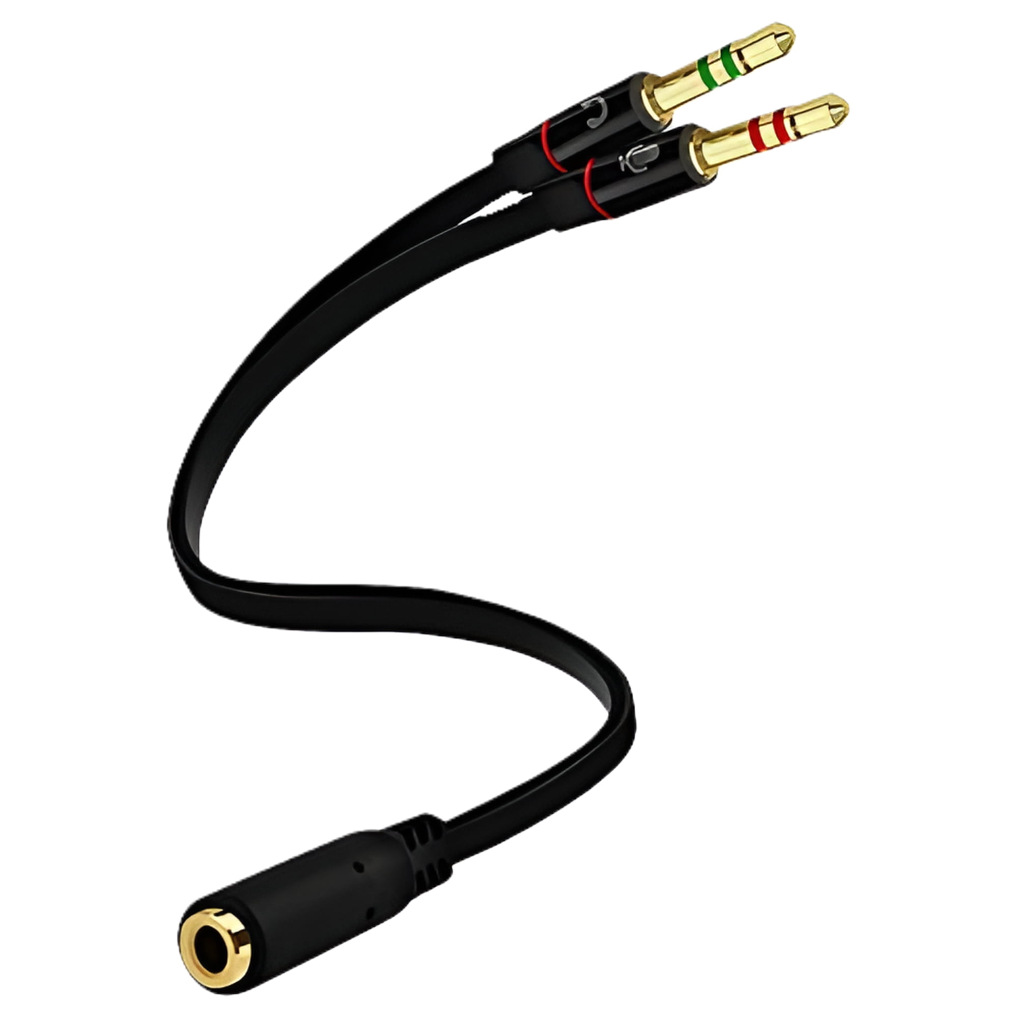 Headphone Splitter for Computer 3.5mm Female to 2 Dual 3.5mm Male Headphone Mic Audio Y Splitter Cable Smartphone Headset to PC Adapter