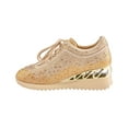 thumbnail image 3 of Lady Couture Jackpot Glitz Fashion Athletic Sneaker On A Spring Look Wedge, Gold. 7, 3 of 5