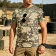 thumbnail image 2 of Workout Shirts for Men Gym Quick Dry Athletic Short Sleeve Sports T-Shirt Moisture Wicking Camo Print, 2 of 7