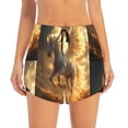 thumbnail image 2 of Balery Golden Winged White Horse Pantalones cortos deportivos para mujer con forro y dos bolsillos, elásticos, para entrenamiento, gimnasio, yoga-XX-Large, 2 of 7