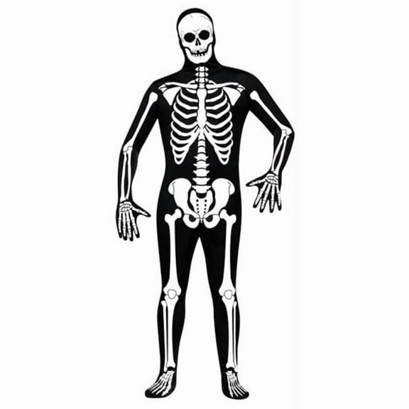 Fun World Men's Skeleton Skin Suit Costume - One Size Fits Most