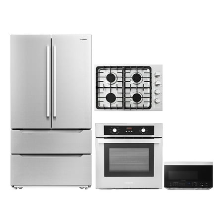 4 Piece Kitchen Package 30  Gas Cooktop 24  Single Electric Wall Oven 30  Over-The-Range Microwave & Energy Star French Door Refrigerator