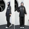 thumbnail image 3 of Typpkmm Chubasquero Y Pantalones De Lluvia Unisex Engrosados, Pvc full glue thickened [pocket + face protection] mysterious black, 3 of 6