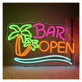 thumbnail image 1 of Letrero De Neón Bar Open Con Forma De Palmera Y Luz LED Con Brillo Ajustable Para Decoración De Bares, Cafeterías Y Bares De Cerveza, 38cmx24cm, 1 of 6