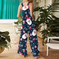 thumbnail image 5 of Iaqnaocc Christmas Women's Jumpsuits Plus Size Funny Christmas Graphic Sleeveless Jumpsuits Rompers Loose Fit Adjustable Strap Overalls Jumpsuits Fashion Cotton Linen Holiday Overalls Blue 5XL, 5 of 6
