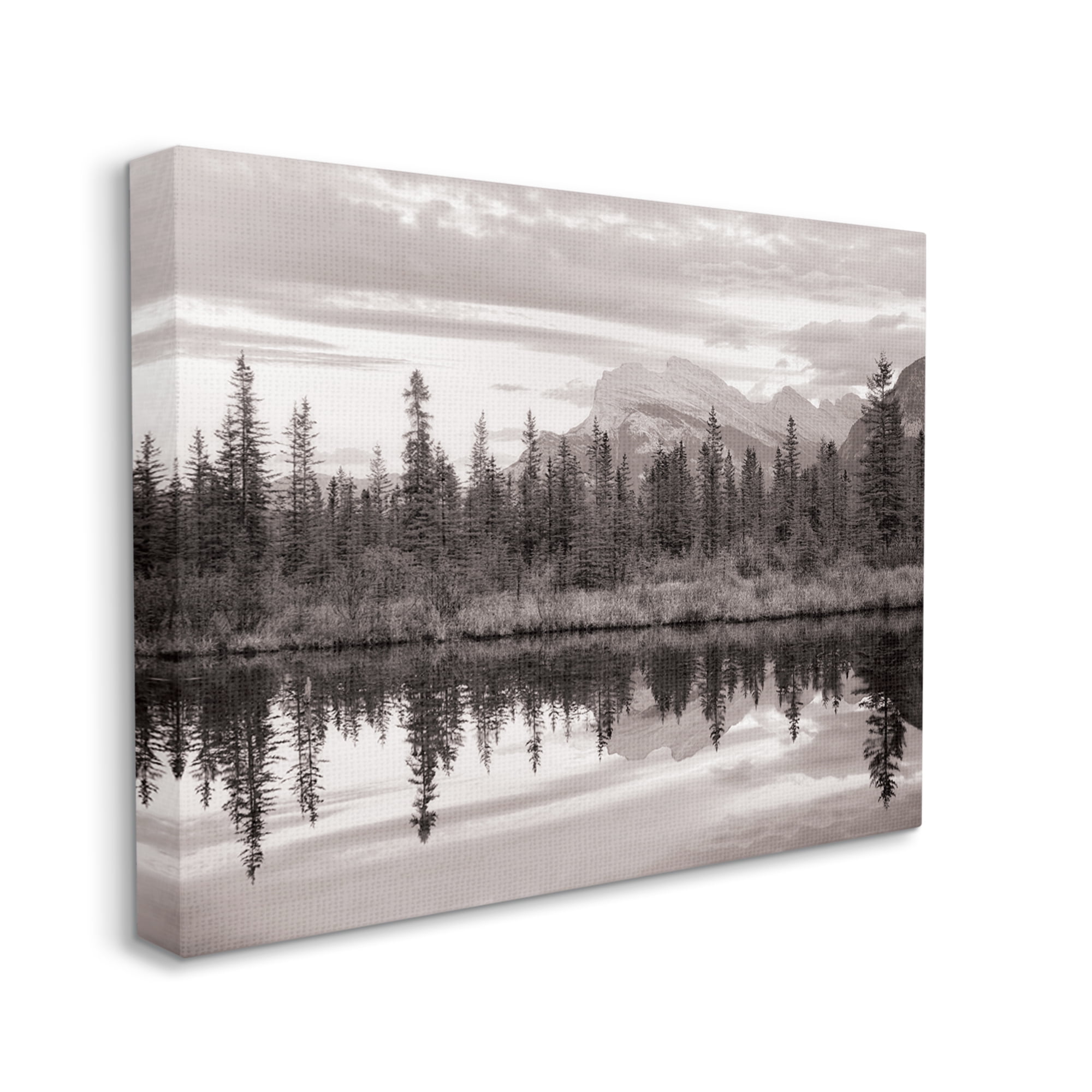 Stupell Industries Lakeside Woodland Landscape Nature Photography Gallery Wrapped Canvas Print Wall Art, 30 x 24