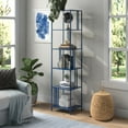 thumbnail image 5 of Evelyn&Zoe Cortland 18" Wide Rectangular Bookcase in Mykonos Blue, 5 of 7