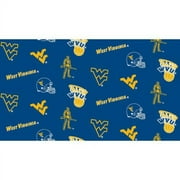 West Virginia University Fabric Super Soft Collegiate Classic Fleece Allover Design-Sold by the Yard