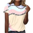 thumbnail image 1 of Birdeem Blouse Mode Femme Manches Courtes Col Rond Rétro Imprimé Ample, 1 of 1