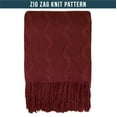 thumbnail image 3 of PAVILIA Maroon Red Knit Throw Blanket for Couch Bed, Soft Knitted Farmhouse Sofa Throw for Living Room, Lightweight Decorative Fall Throw Blanket for Chair, Outdoor Textured Boho Blanket, 50x60, 3 of 9