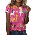 thumbnail image 3 of Cool Horse T-Shirt O Neck Retro Print Big Size T-Shirts Short Sleeve Tees Womens Pretty Design, 3 of 5