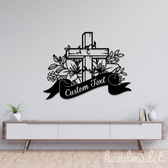 Handmadetneonsign Faith Cross Metal Wall Art Light, Cross Metal Sign Wall Decor, Cross Metal Decor