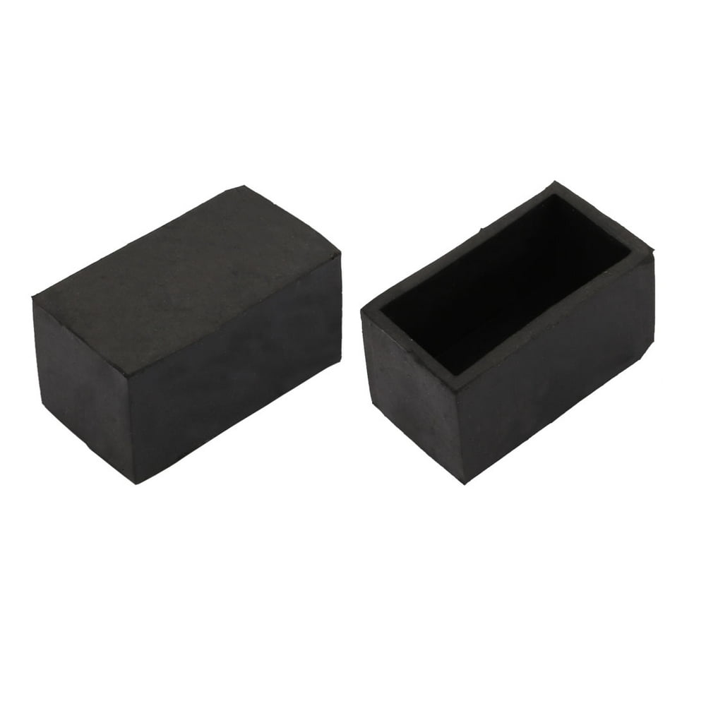 2pcs Furniture Desk Chair Protector 20mmx40mm Square Rubber Leg Tip Cap