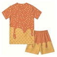 thumbnail image 4 of MEZZALL Sunny Summer Kids 2 Piece O-Neck Short Sleeve T Shirt And Shorts For Boys Playwear Outfit Ice Cream Print Comfortable Boho Clothes Sets, 4 of 4