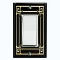 thumbnail image 1 of Metal Light Switch Plate Cover Elegant Victorian Floral Square Frame Black FRA087, 1 of 15