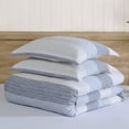 thumbnail image 3 of Levtex Home - Sand Stripes Duvet Cover Set - Twin Duvet Cover (68 x 88in.) + One Standard Pillow Case (26 x 20in.) - Jaquard Stripe - Grey, Chambray, Blue, White - Cotton, 3 of 8