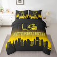 thumbnail image 2 of Erosebridal American Football 7 Pieces Comforter Sets Twin Size Pittsburgh Bedding Set for All Season Gifts for Football Fans Football City Bed in a Bag with Comforter, 2 of 5