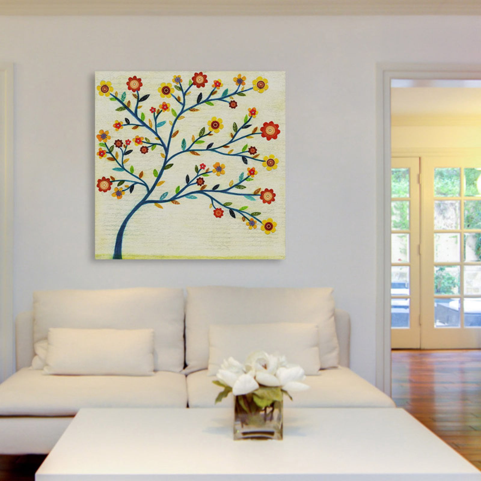 Marmont Hill "Indigo Tree" by Sascalia Painting Print on Wrapped Canvas