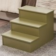thumbnail image 3 of Kings Brand Furniture Smith 3 Step Wood Step Stool for Adults or Kids, Dog Stairs, Lemon Pepper, 3 of 3