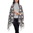 thumbnail image 3 of Cauagu Colorful Paws Of Dog Print Women Wrap Shawl tassels Scarves Retro Scarf 77.6"X28.3", 3 of 8