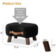 thumbnail image 5 of Dycanpo Velvet Compact Footstool with Padded Seat,Wooden Legs-Multipurpose Step Stool for Sofa & Living Room，Black, 5 of 9