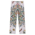 thumbnail image 4 of Boho Floral Mandala Art Winter Female Pants Flannel High Waist Women Pants Lady Warm Straight Leg Plush Trousers, 4 of 7