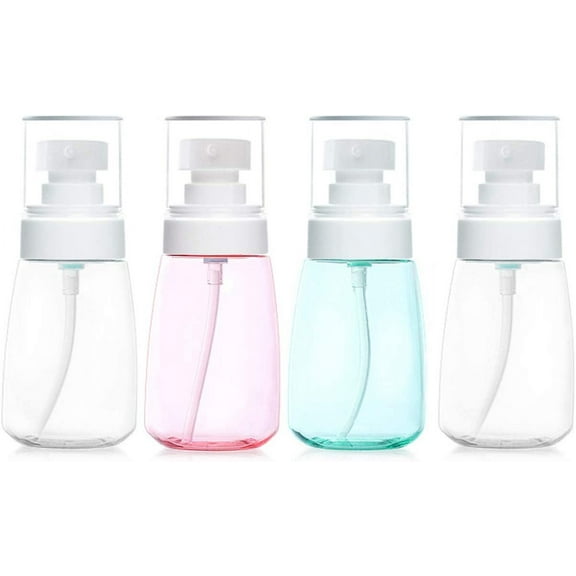 2Oz Travel Bottles with Flip Cap (4 Pcs) Empty Transparent Dispenser Container for Travel Size Cosmetics
