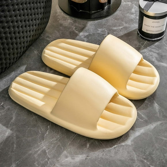 SMihono Slippers for Women Mens Open Toe Soft Solid Color House Womens Pillow Slippers Super Soft Breathable Anti-Slip Bedroom Bathroom Slippers Cloud Slides for Women, Up to 65% off!
