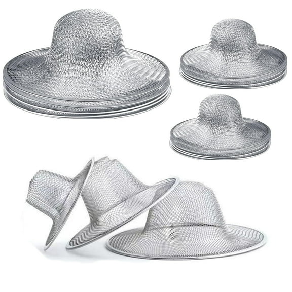 12 Pieces Stainless Steel Sink Strainer Drain Strainer for Sink Drainage Kitchen Bathroom Bathtub Drain Screen (4.4/2.8/2 Inch)