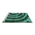 thumbnail image 2 of Ahgly Company Machine Washable Indoor Rectangle Abstract Turquoise Blue Modern Area Rugs, 4' x 6', 2 of 4