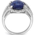 thumbnail image 2 of Sterling Silver Rhodium-Plated Lapis And Diamond Ring (Size 6) Made In Thailand qr5593-6, 2 of 5